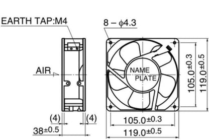 NMB 4715MS-12T-B50 Axial Fan AC 115V 14.5W 120*120*38mm Power supply Cooling Fan