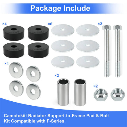 For 1965-1979 Ford Pickup Truck Radiator Core Support to Frame Hardware Pad Kit