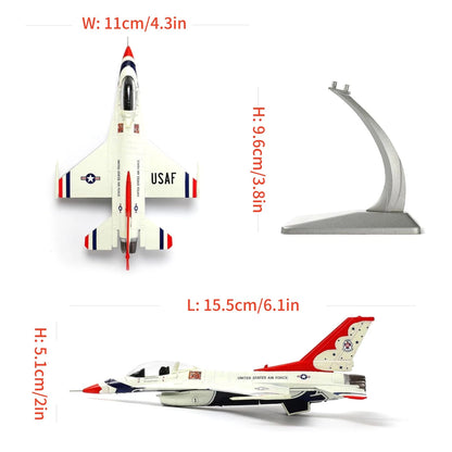 1/100 F-16 Fighting Falcon Thunderbirds Alloy Model 15.5cm Desk Top Gift