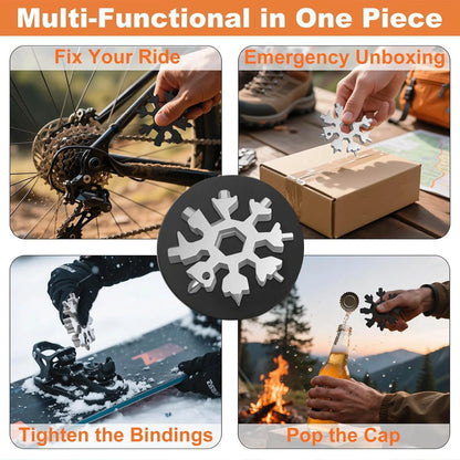 Snowflake Multi Tool 2 Pack - Stainless Steel 18 in 1 Multitool with Silver