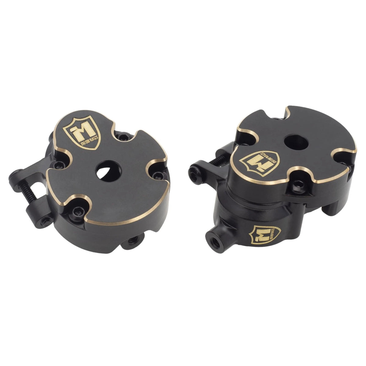 MEUS RACING 63.3g Ascent 18 Brass Steering Knuckles + Front Portal Cover 1/18