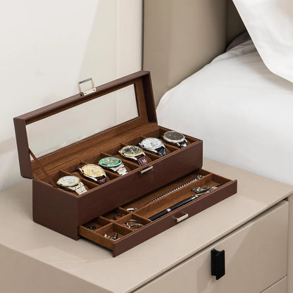 ProCase Watch Box, Fathers Day Gift for Dad, 6 Slot Watches 6-Slot, Espresso