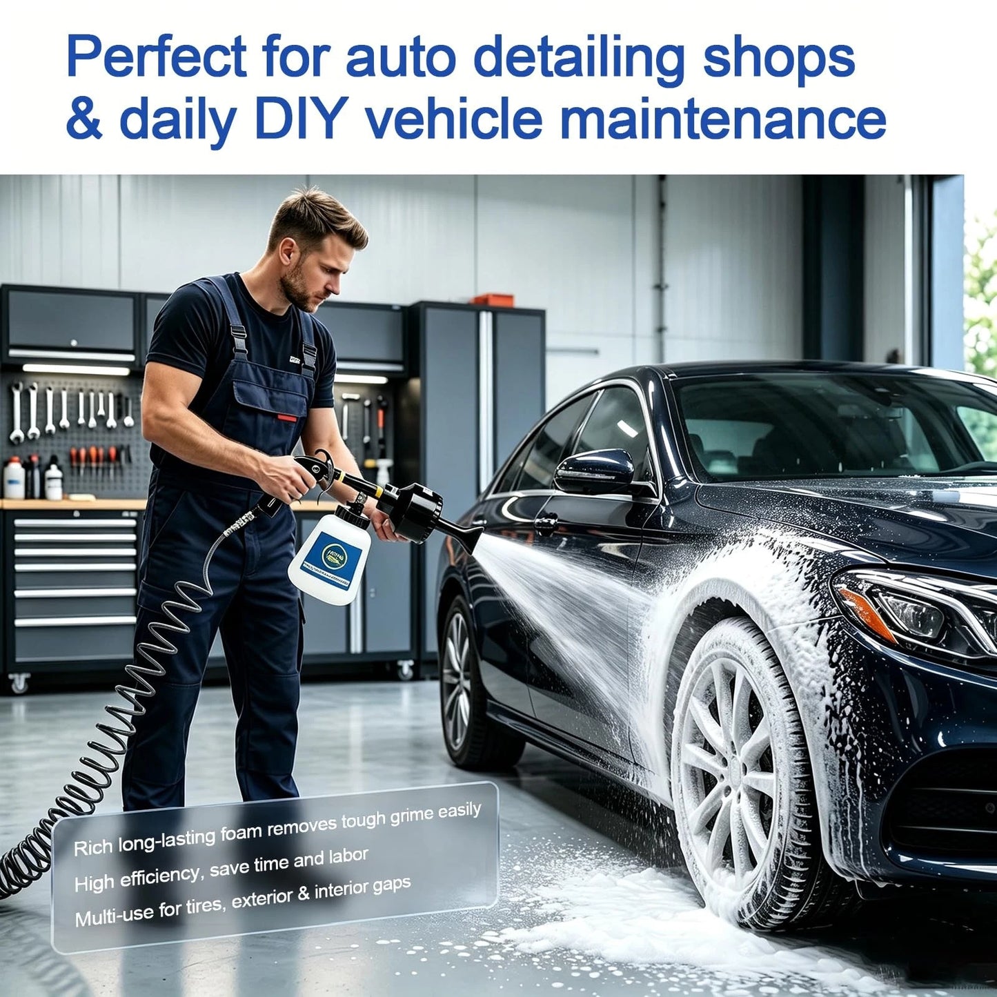 Car Wash Foam Gun,Foam Cannon Kit,Car Cleaning Gun, Black-2