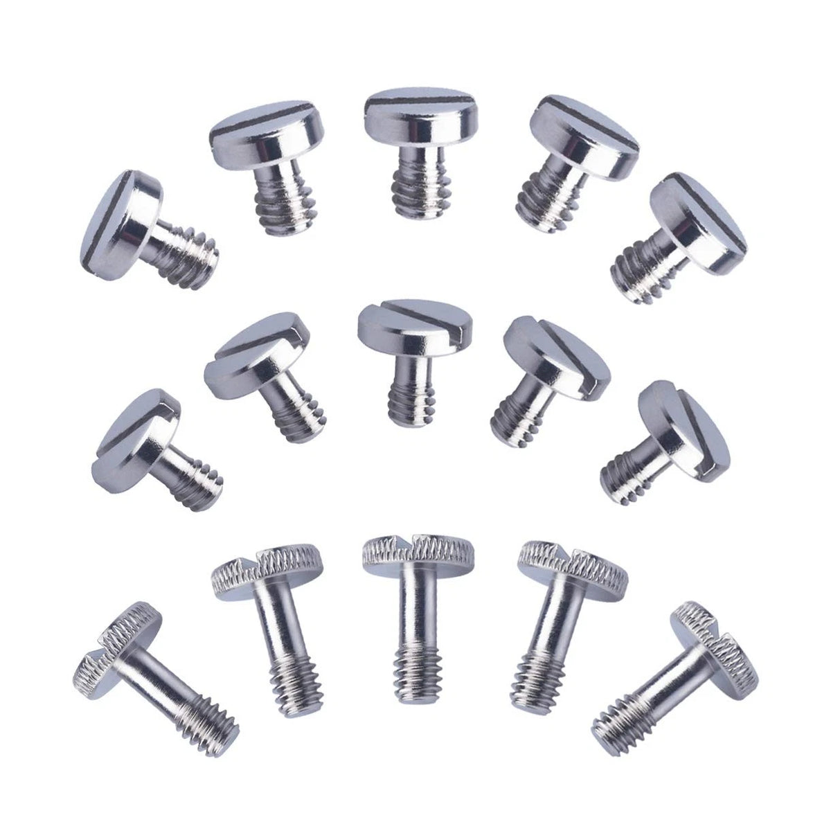 Xwell 1/4''-20 Slotted Screw, for Quick Release (QR) Plate 1/4", 15 piece set
