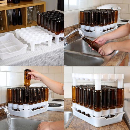 FASTFERMENT - 24-Bottle Drying Rack & Tray| Bottle Tree White