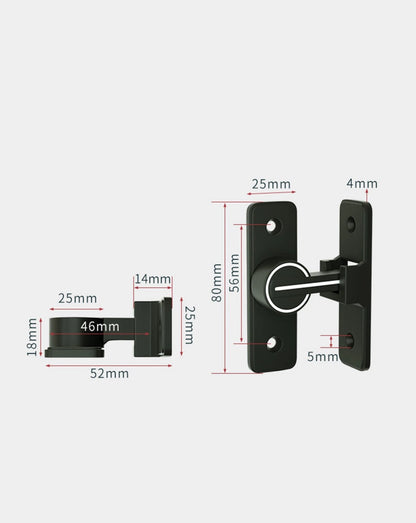90° Keyless Interior Door Bolt Luminous Surface-mounted Room Door Latch ss