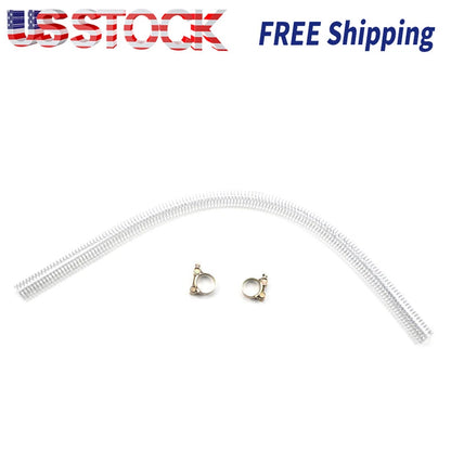 Suction PVC Hose 36" Length, 1" ID With Worm Gear Hose Clamps