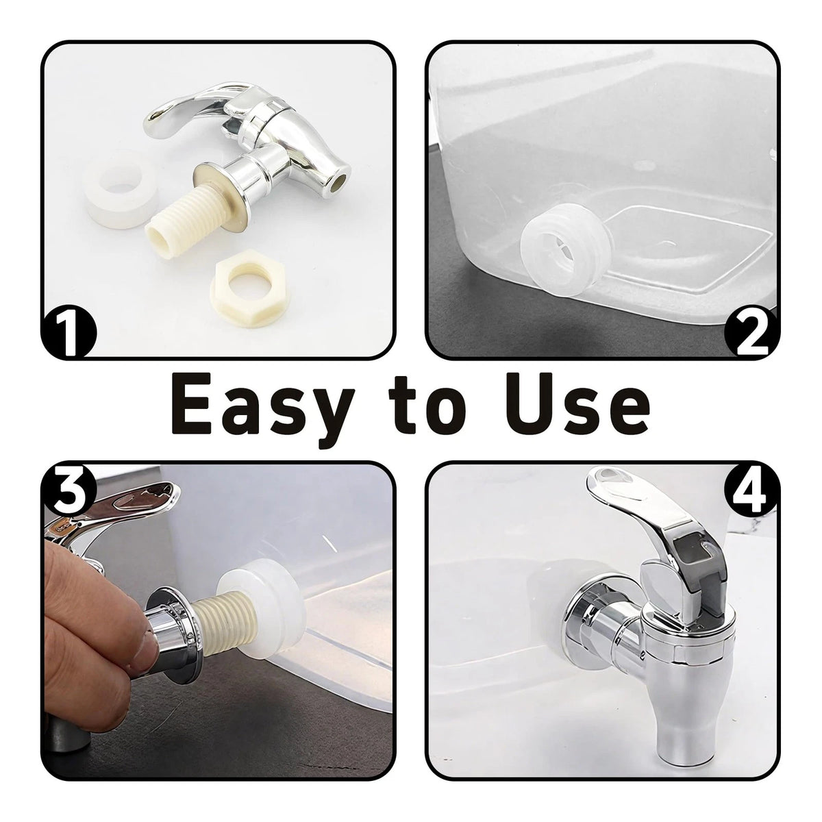 AUXBC 4Pcs Silver Plastic Replacement Spigot for Beverage Dispenser,