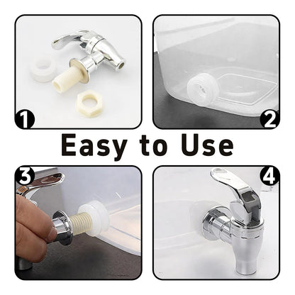 AUXBC 4Pcs Silver Plastic Replacement Spigot for Beverage Dispenser,