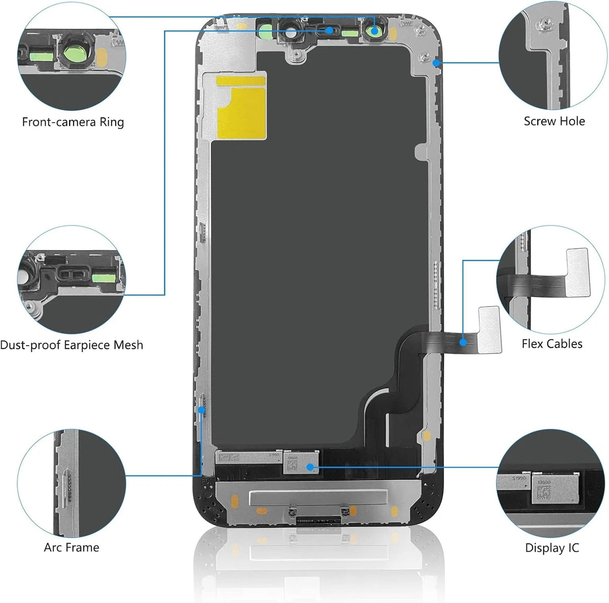 for iPhone 12 Mini Screen Replacement, 3D Touch 5.4 Inch Black(for 12 Mini)
