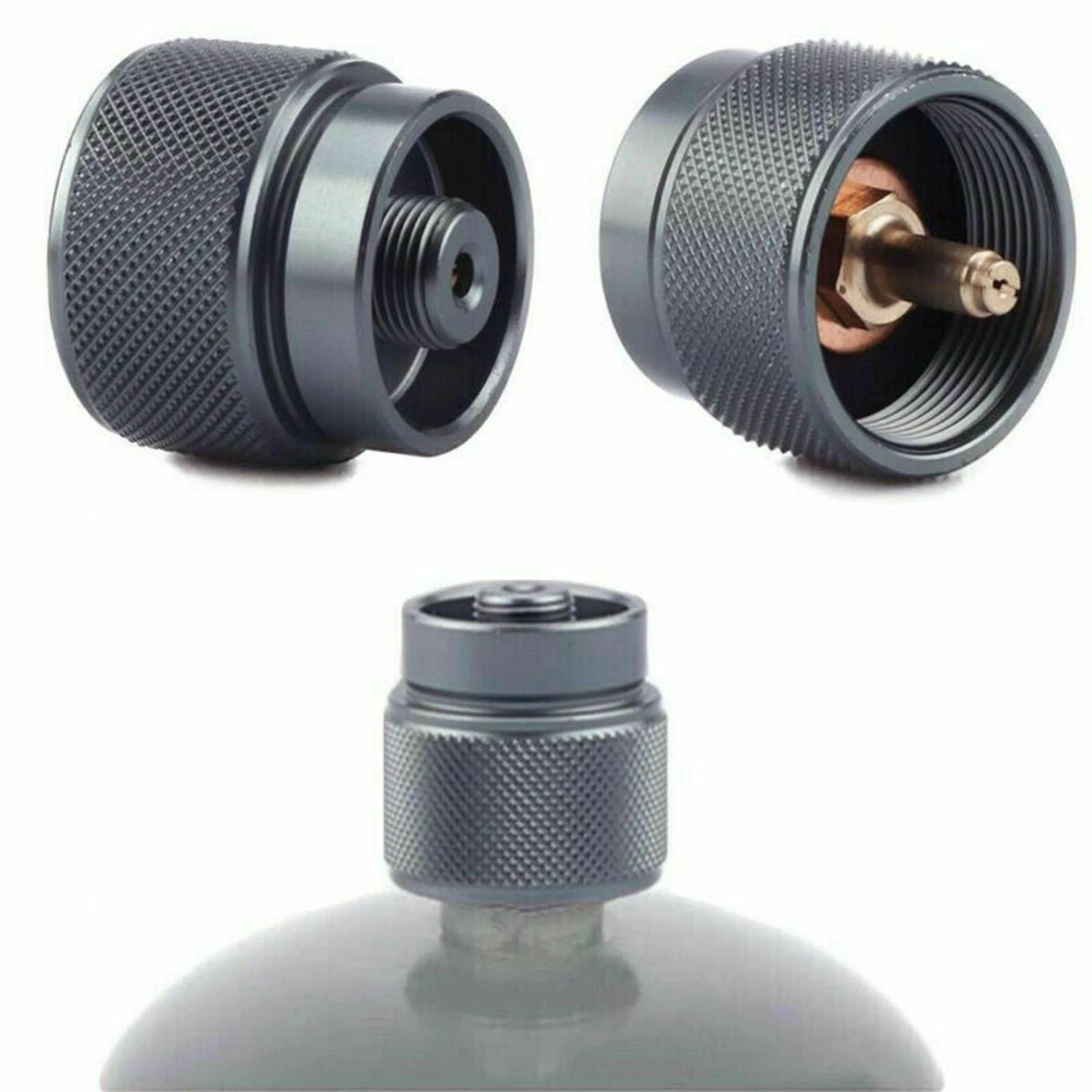 Adapter Camping Propane Small Gas Tank Adapter Input Lindal Output Stove One 1LB