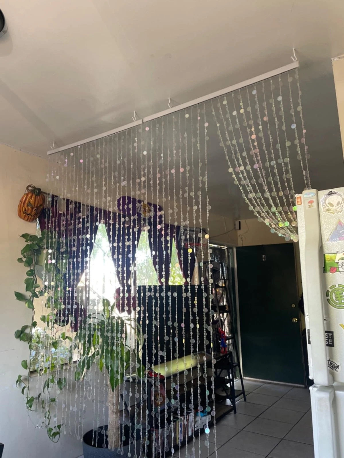 FlavorThings Gold Bubble Beaded Curtain 3' Wide 36"W x 72"L (Pack of 1),