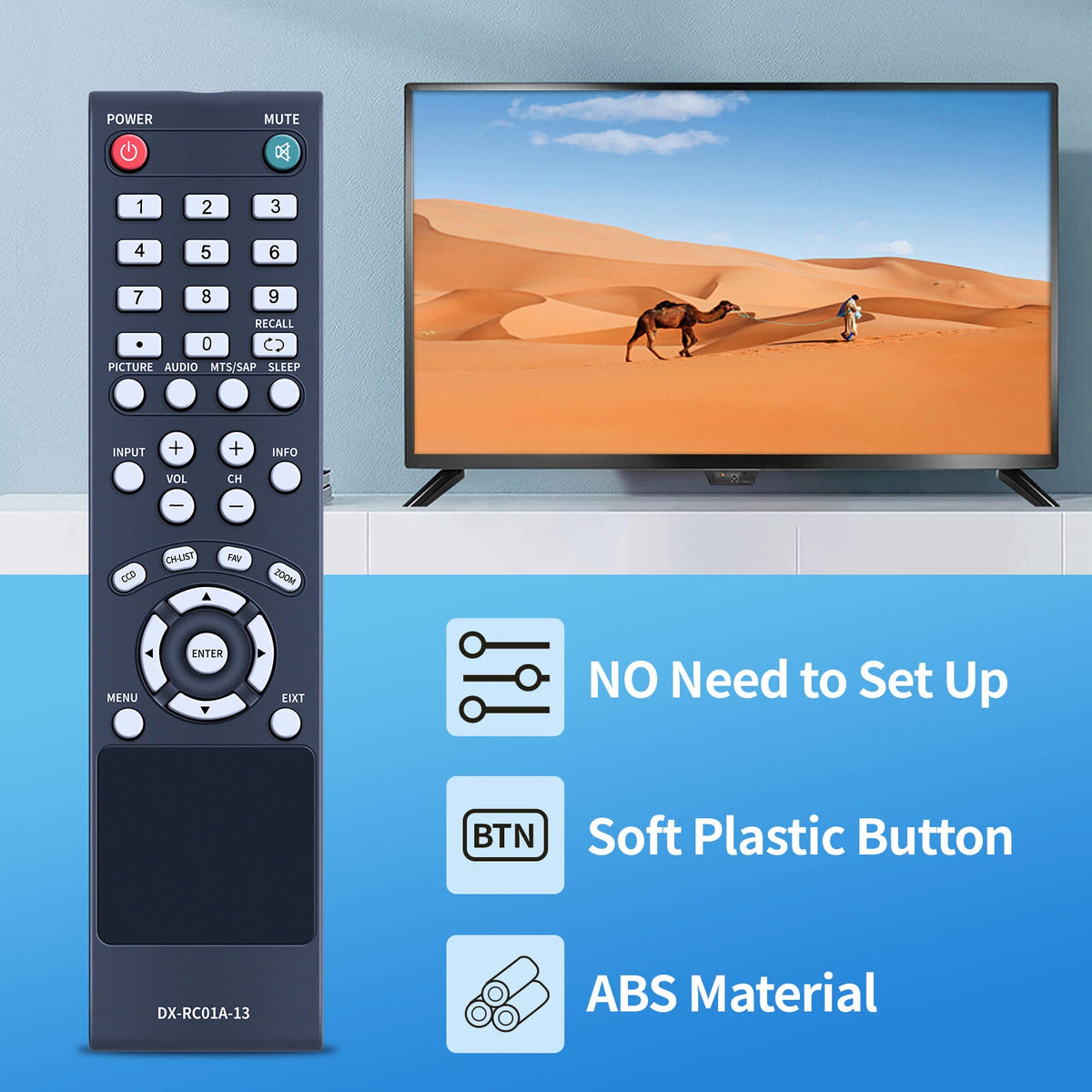 DX-RC01A-13 Remote Control For Dynex TV DX-32L200NA14 DX32L200NA14 DX-32L100A13