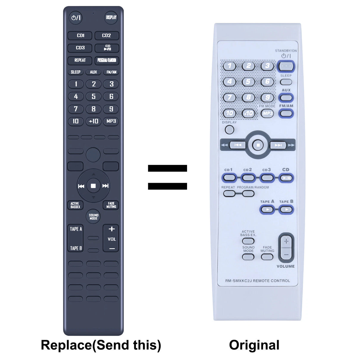 RM-SMXKC2J Remote Control For JVC Micro Compact Component Stereo System