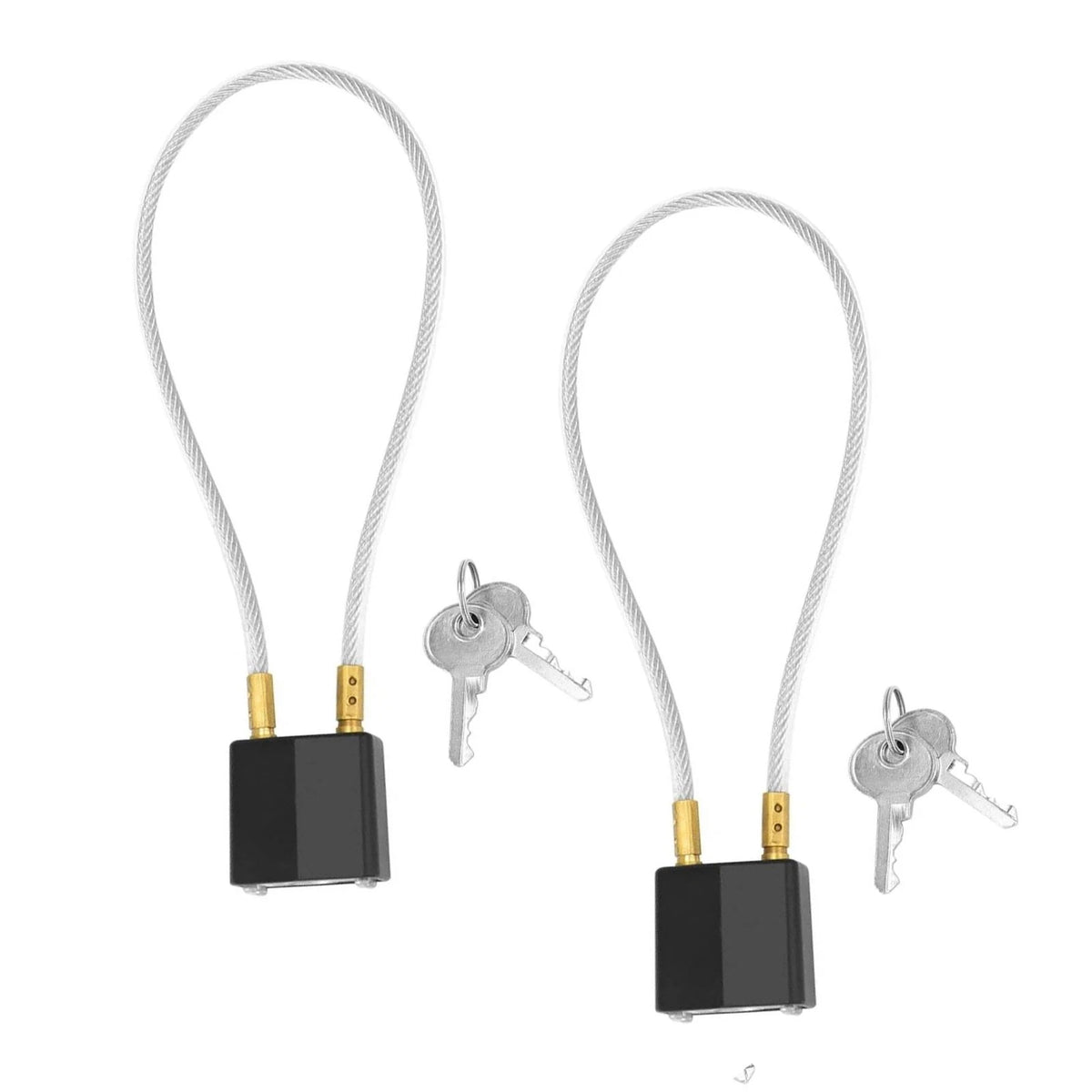 2 Pack Black Helmet Lock with Cable for Motorcycle Keyed Alike 37cm Length
