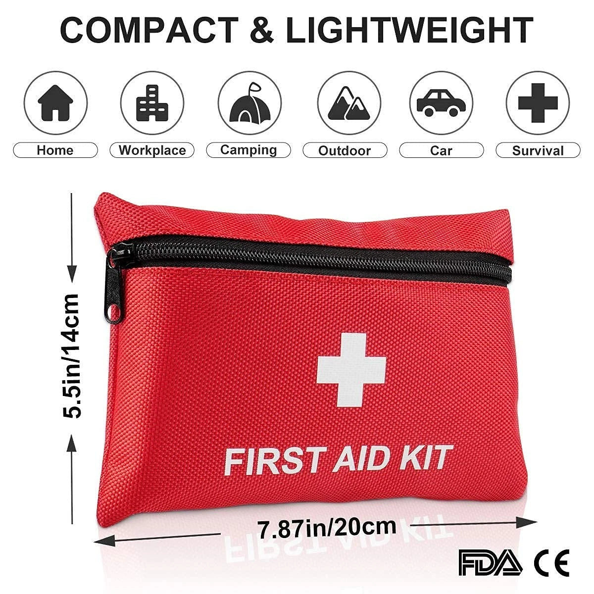 Tenquan 100-Piece First Aid Kit - Compact Portable 100 Piece Set, Red