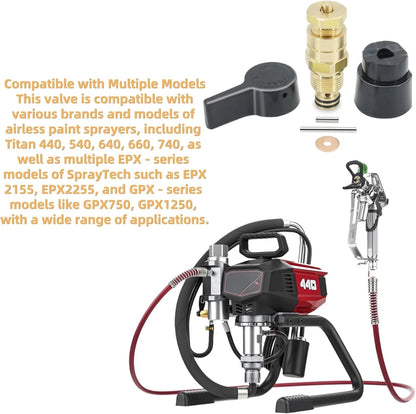 700258 Prime Spray Valve Kit,Drain Compatible with Titan 440 540 Brass
