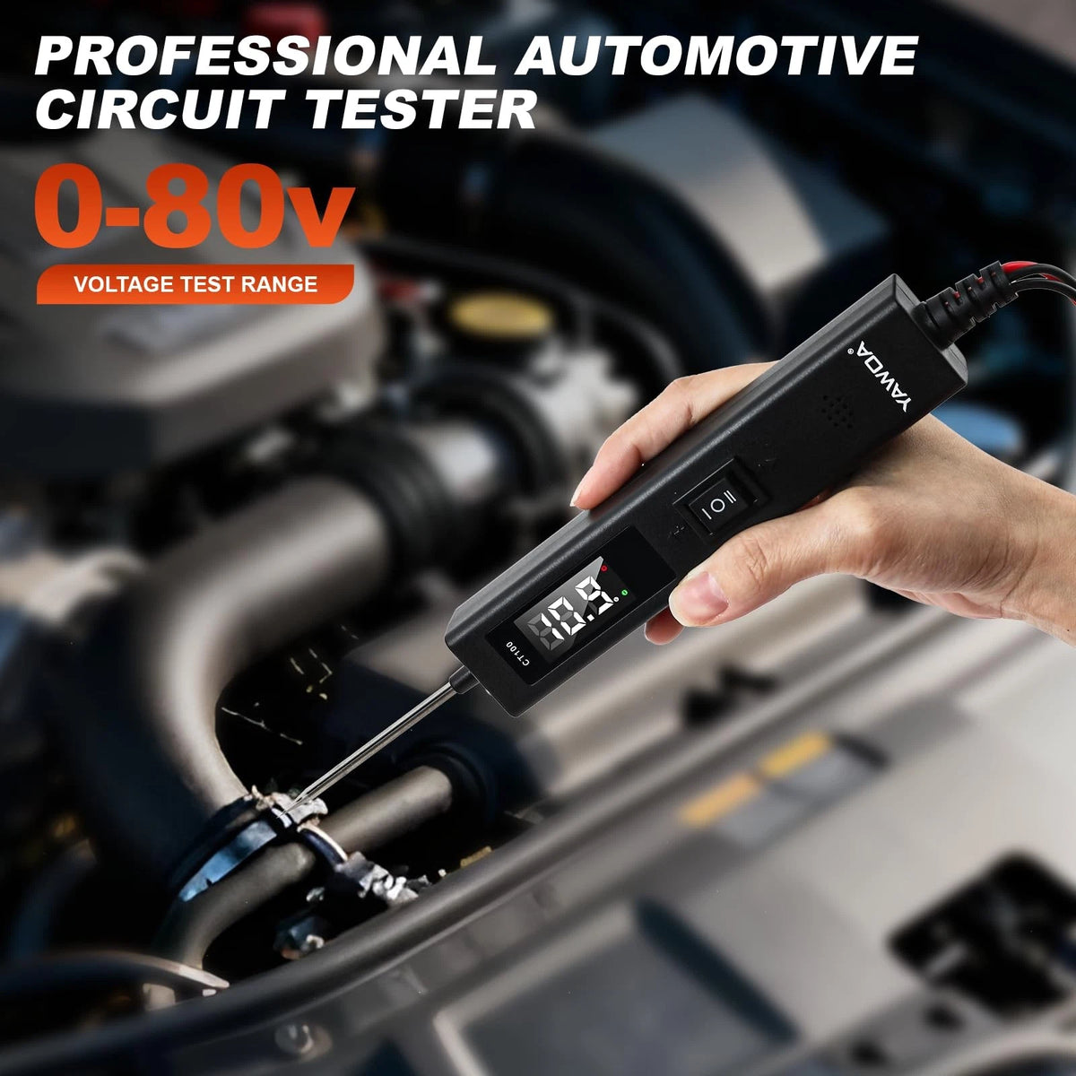 Upgrade Power Circuit Probe Tester,6-24V DC Electrical System black