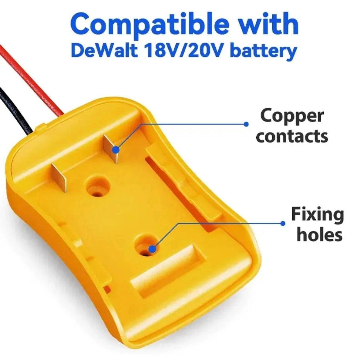 Power Connector Battery Adapter For DeWalt DCB205, DCB200 18V/20V Max Battery