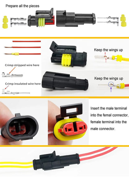 Twippo 352Pcs Waterproof Car Electrical Connector universal, 352 Pcs