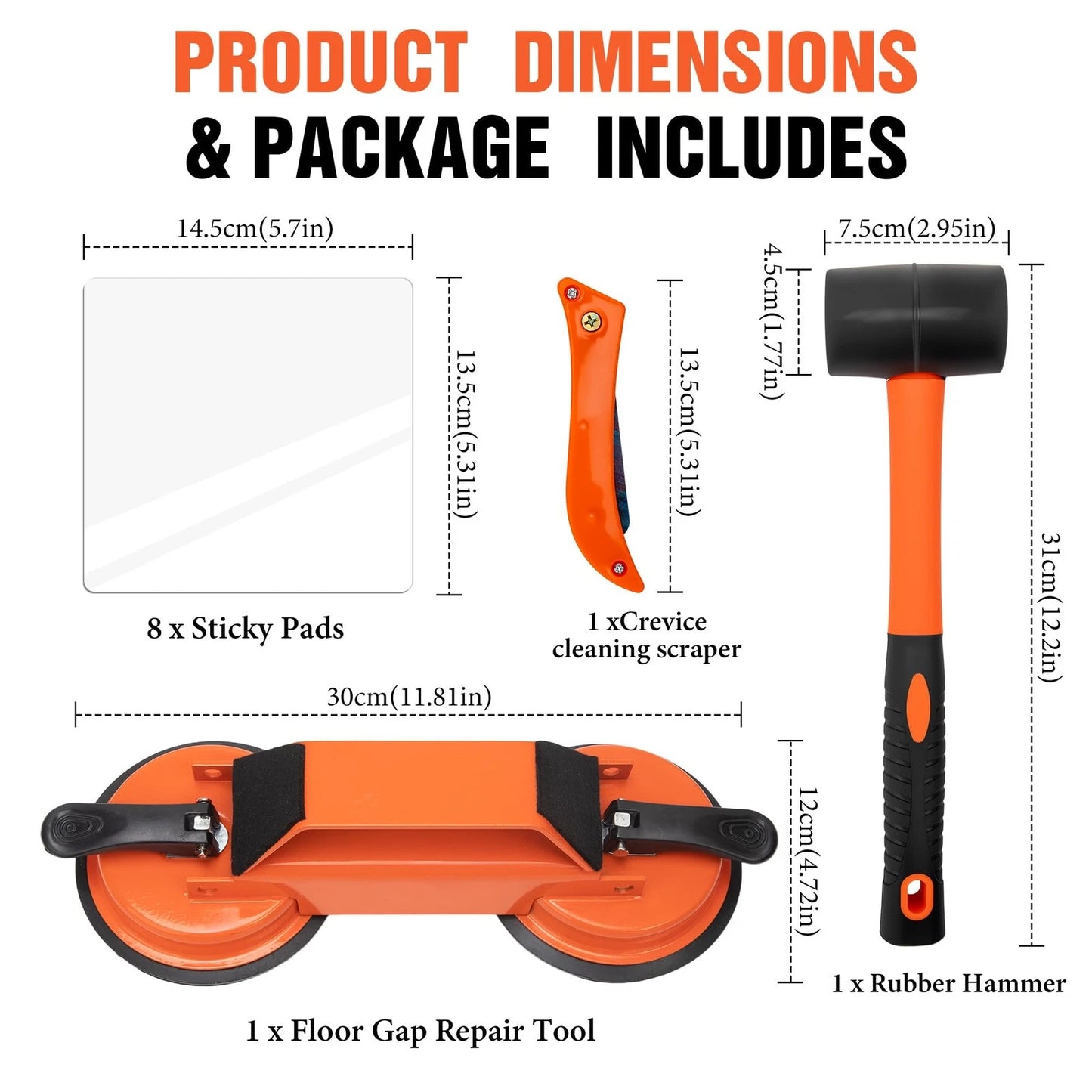 Floor Gap Fixer Tool for Floating Floors, Dual Suction Cup Flooring Repair...