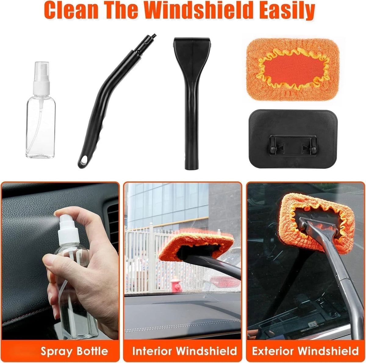 Viewsun Car Cleaning Kit, Orange 17pcs Interior Detailing 17PCS,