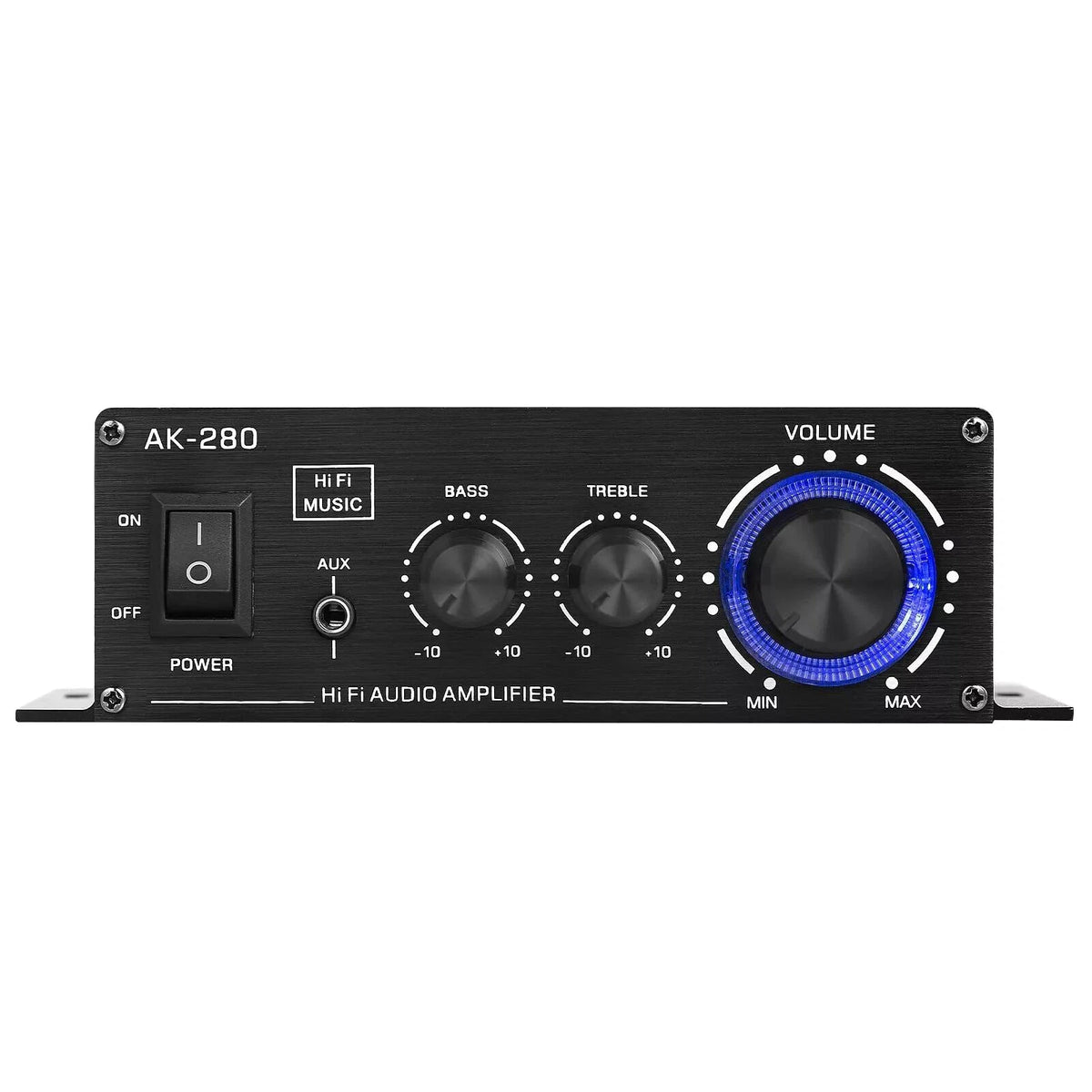 Black 2.0 Channel AK280 Mini HIFI Stereo Audio Power Digital Amplifier Speaker