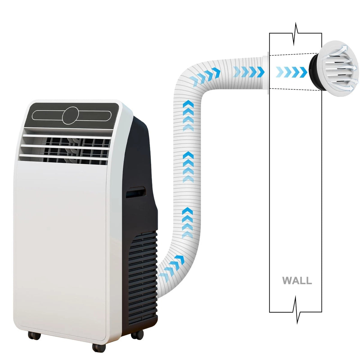 Maasechs Portable Ac Wall Mount Vent Kit 5 In&5.5 in Tubes 59 Inches, White