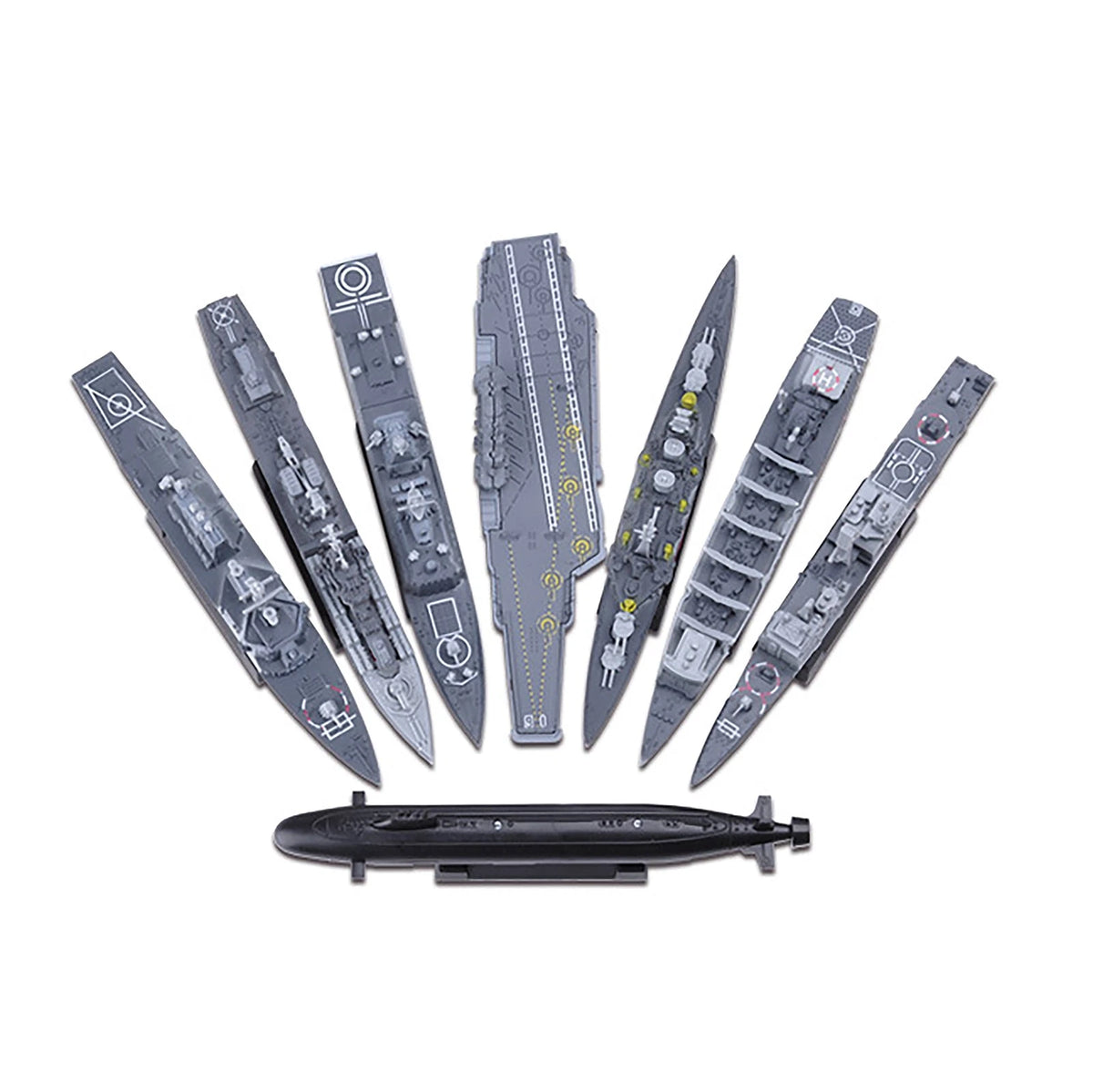 8PCS Unassembled Kit DIY Model Cruiser Frigate Submarine Battleship Warship