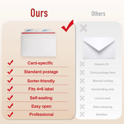 180 Pack Rigid Card Envelopes for Trading 7 x 4.3 x 0.1 inches, White