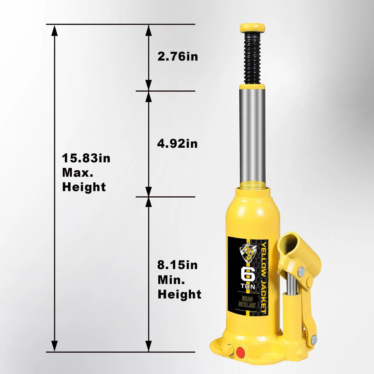 YELLOW JACKET Bottle Jack 6 Ton Muti-Directional Welded Car with yellow