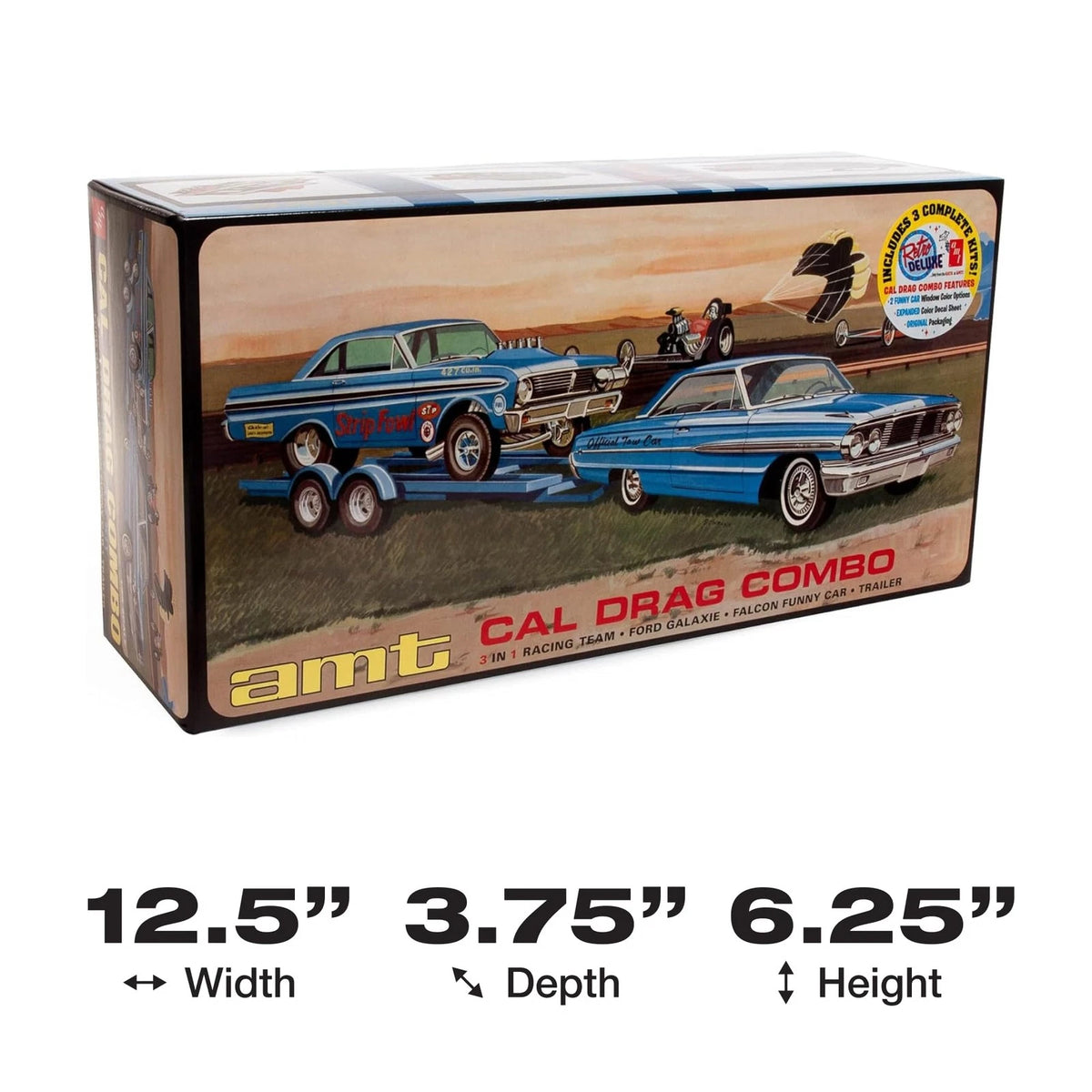 AMT Cal Drag Combo 1964 Galaxie, AWB approximately 15 inches long, White