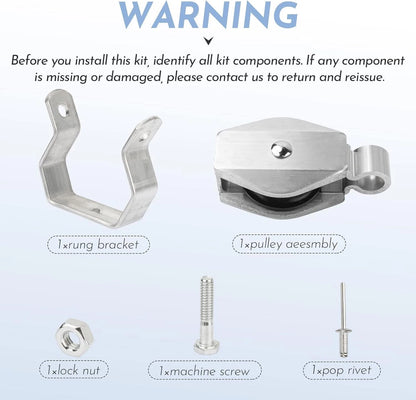 Extension Ladder Pulley Kit Replacement for Werner 31-12 Silver