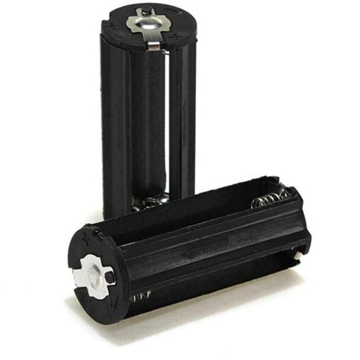 2Pcs Cylindrical Case Plastic Battery Holder For 3 x AAA Battery Converter Box