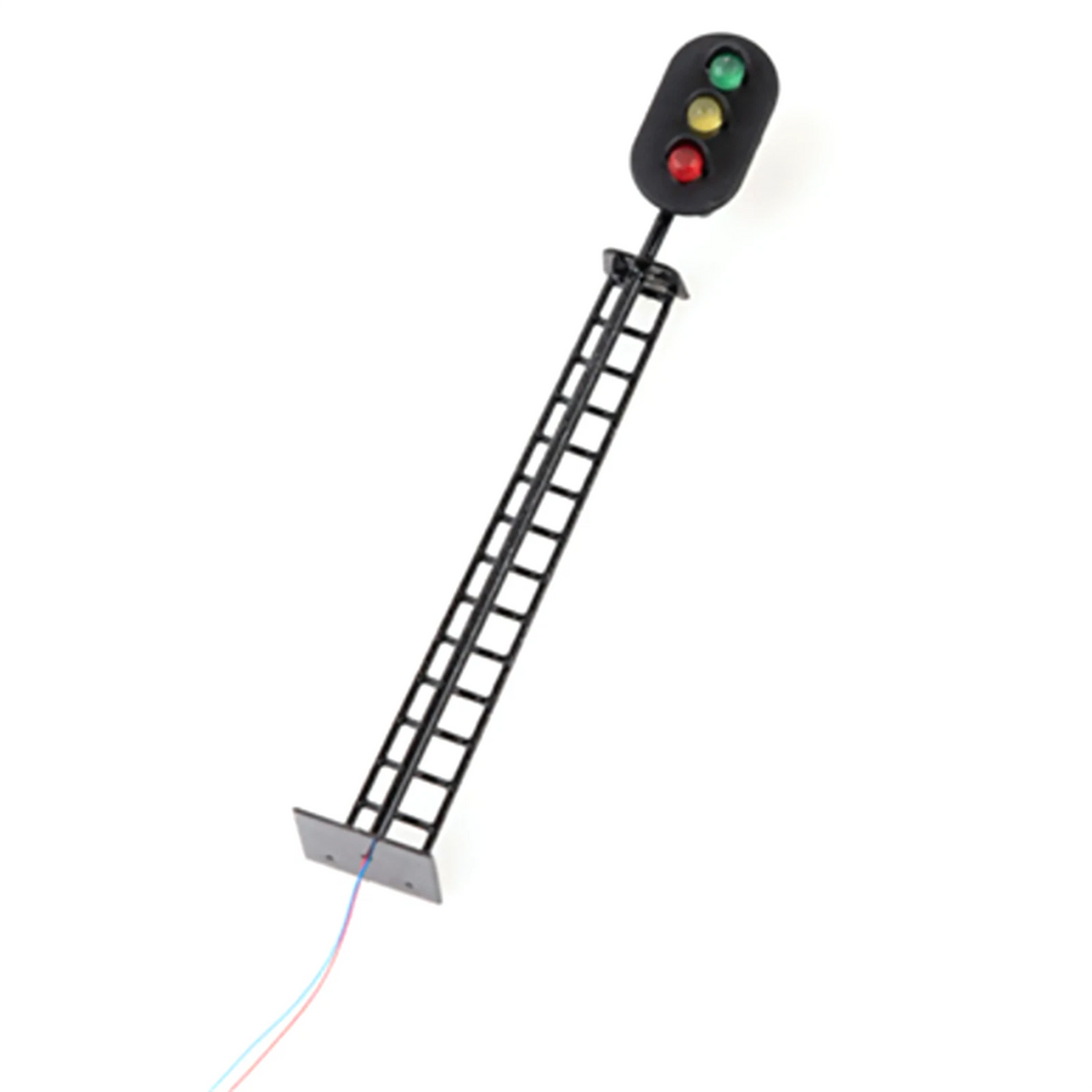 1:87 Scale Red Yellow Green Railway Signal Traffic Light Black Post With Ladder
