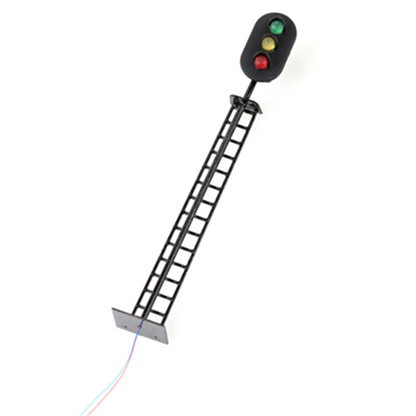 1:87 Scale Red Yellow Green Railway Signal Traffic Light Black Post With Ladder