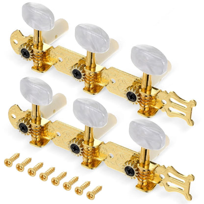 1 Pair 3L3R Classical Guitar Tuning Pegs Keys, Tuners Machine Gold