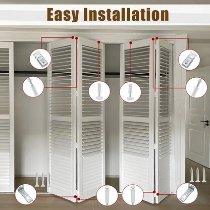 Complete Bifold Door Hardware Replacement Kit for 1-1 3/8 Inch Thick Doors