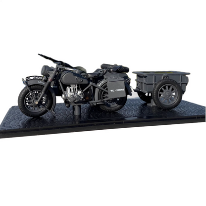 1/24 Scale Plastic German WWII R75 Panzerfaust 30 Motorcycle Model Toy For Kids