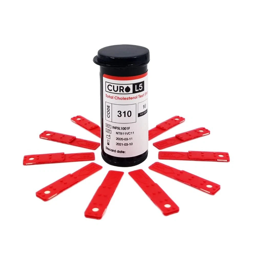CURO L5 Blood Cholesterol Test Strips Includes Total Strips...