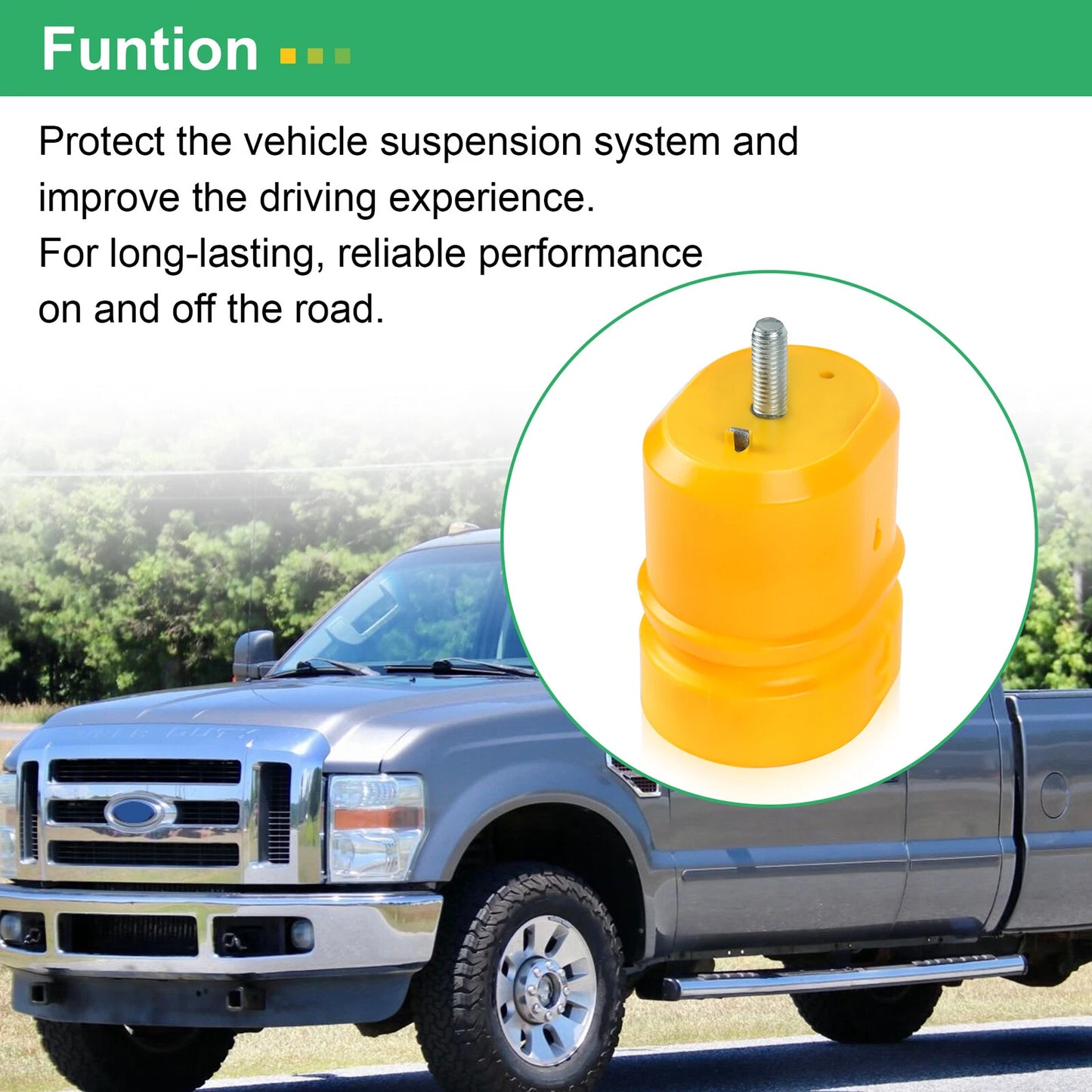 For 2008-11 Ford Super Duty Rear Leaf Spring Bump Stop Bumper w/Stud 8C3Z-4730-F