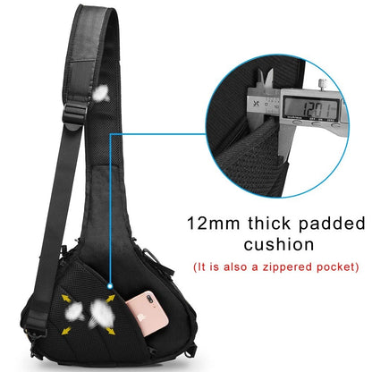 CADeN Camera Bag Sling Backpack Case Waterproof with Rain Small, Black