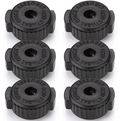 Facmogu 6PCS Black Plastic Cymbal Nuts, 8mm Quick-set Nut for