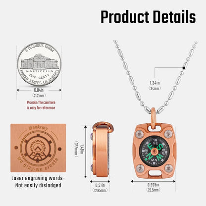 MecArmy CMP/CMP2 Mini Compass- Meaningful Graduation Birthday CMP2-CP, Copper