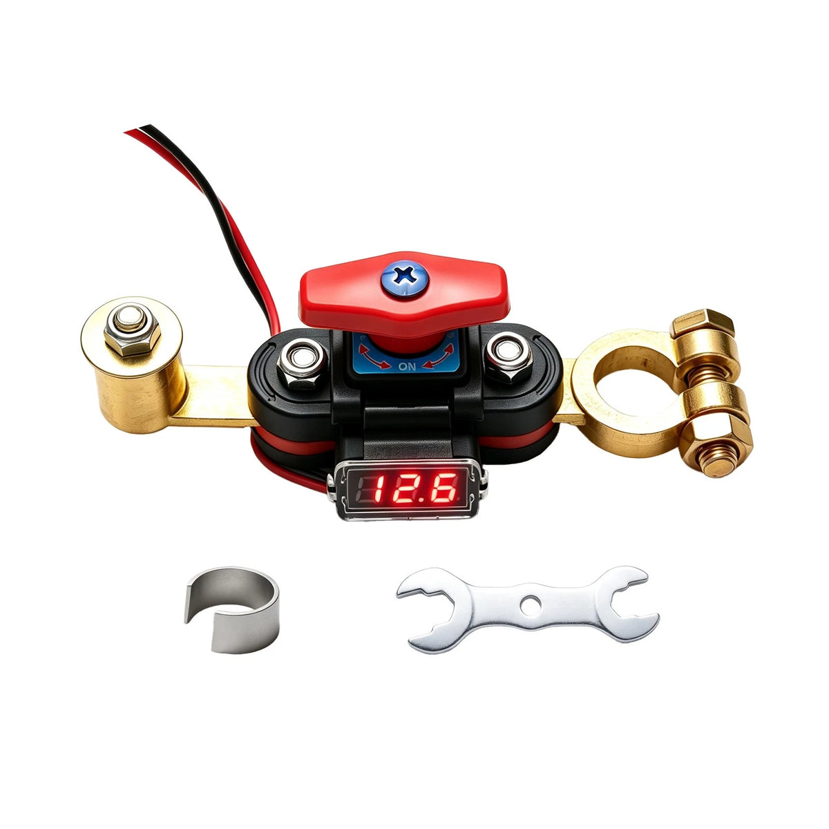12V 24V Battery Disconnect Switch w/ LED Display Includes Wrench and Shim Kit