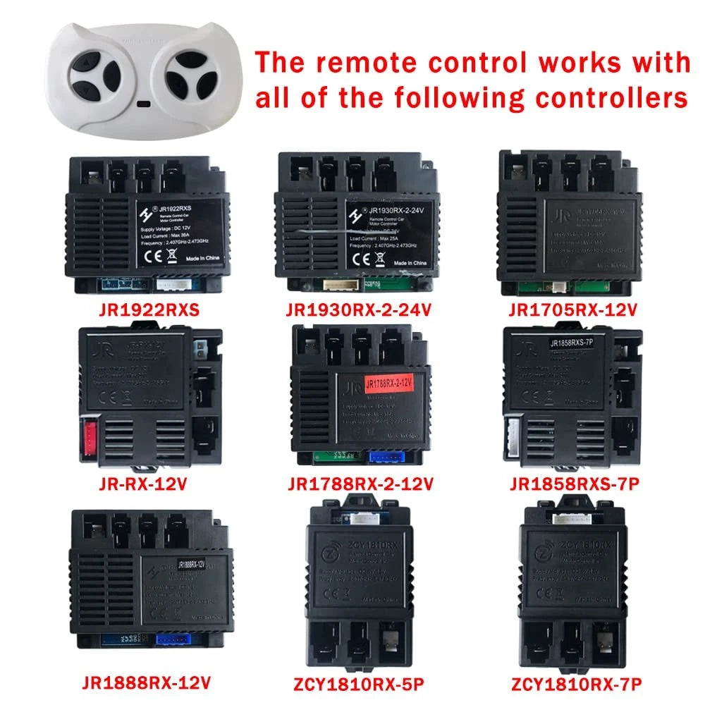 JR1602FCC 2.4Ghz Bluetooth Remote Control for Power Wheels,Remote white