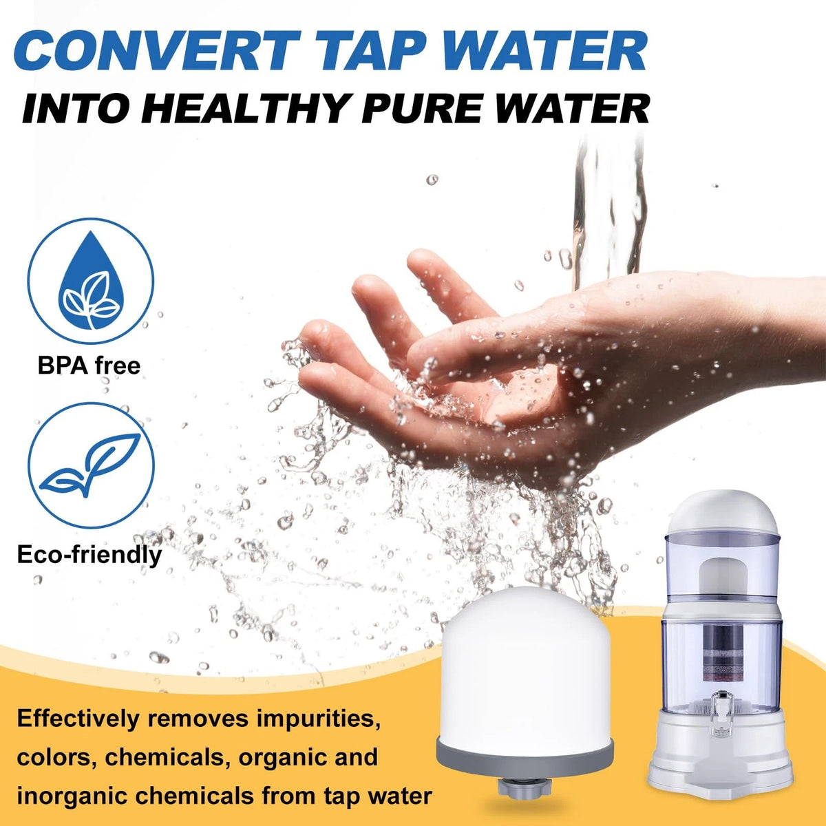 YKMGON 2Pack Replacement Ceramic Dome Water Filter 0.2 Ceramic-2, White