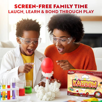 Playz Kaboom! 50+ Explosive Science Experiments Kit for Experiments, Blue