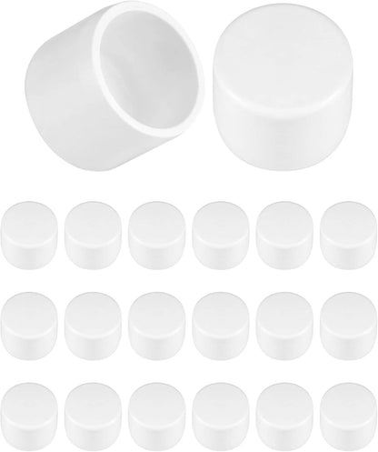 QWORK PVC External End Cap, Furniture Grade SCH40 Fitting, 0.75 Inch, 20 Pack