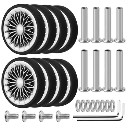 Ech.Apr Luggage Wheels Replacement OD 55mm, 8 Pcs Suitcase Grey